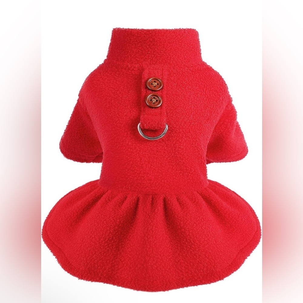 Yikeyo Soft Fleece Fabric Pink Plaid Winter Harness Sweater Dress D Ring Leash